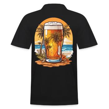 Tropisches Bier Paradies für Bierliebhaber - Männer Poloshirt - Schwarz - Hinten - Kai (181cm)