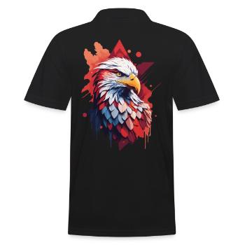 Adler Wappen Ästhetik Vogel Stolz Design - Männer Poloshirt - Schwarz - Hinten - Kai (181cm)