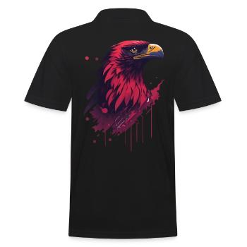 Eagle Pride Sport and Nation Coat of Arms Mascot - Men's Polo Shirt - black - Back - Kai (181cm)