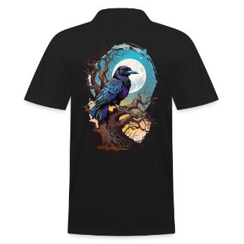 Okkulter Rabe Spirit Design Spiritueller Vogel - Männer Poloshirt - Schwarz - Hinten - Kai (181cm)