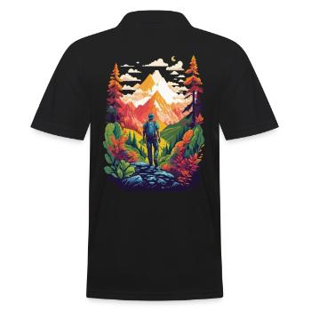 Randonnée dans la nature, la montagne et la forêt - Polo Homme - noir - Dos - Kai (181cm)
