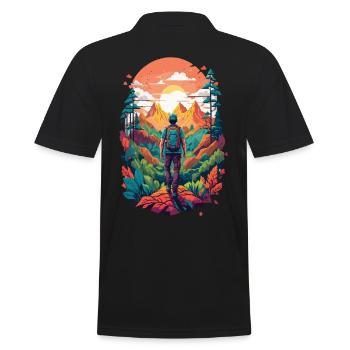 Randonnée d’aventure dans la nature en forêt et en montagne Design - Polo Homme - noir - Dos - Kai (181cm)