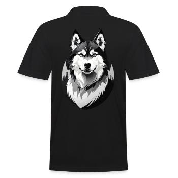 Husky Retro Dog Lover Chien Huskies Chiens - Polo Homme - noir - Dos - Kai (181cm)