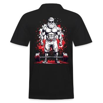 Eiserner Veteran Bodybuilding Ästhetik Kraftsport - Männer Poloshirt - Schwarz - Hinten - Kai (181cm)