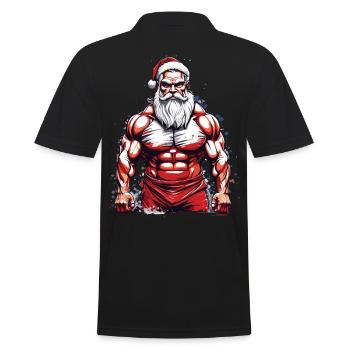 Entraînement de Noël du Père Noël de musculation - Polo Homme - noir - Dos - Kai (181cm)