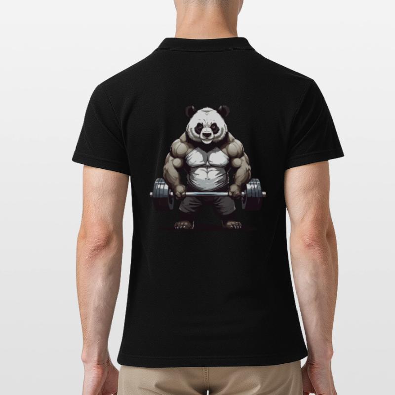 Conception de dynamophilie de musculation Panda Polo Homme