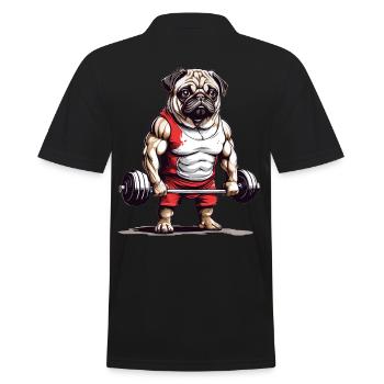 Entraînement de carlin musculaire avec amour de chien - Polo Homme - noir - Dos - Kai (181cm)