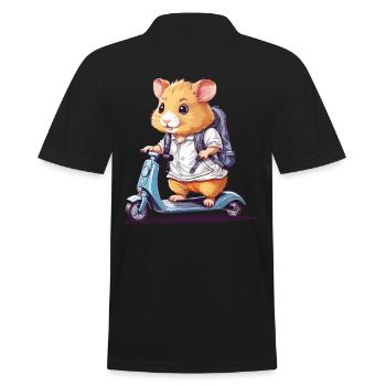Élèves de hamster sur la conception de la voie de l’école de scooter - Polo Homme - noir - Dos - Kai (181cm)