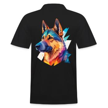 German Shepherd Dogs Popart Dog Love - Men's Polo Shirt - black - Back - Kai (181cm)