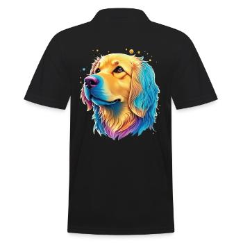 Golden Retriever Hunde Liebhaber Kunst Design - Männer Poloshirt - Schwarz - Hinten - Kai (181cm)
