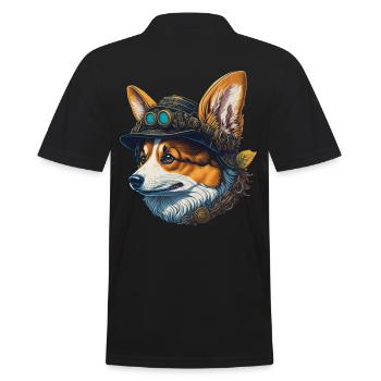 Victorien Steampunk Corgi chien Design - Polo Homme - noir - Dos - Kai (181cm)