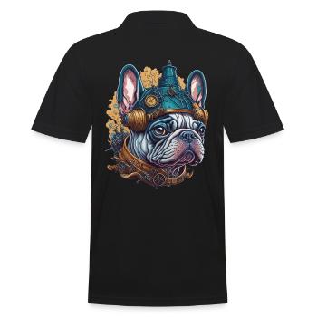 Bouledogue Français dans le Style Steampunk - Polo Homme - noir - Dos - Kai (181cm)