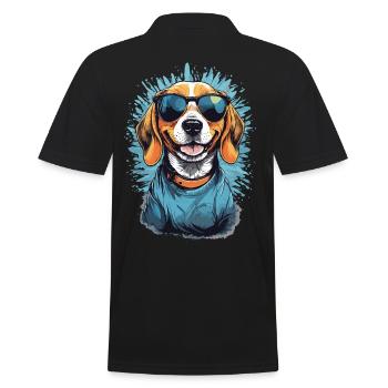 Cool Beagle Dad Family Dog Dogs Love - Men's Polo Shirt - black - Back - Kai (181cm)