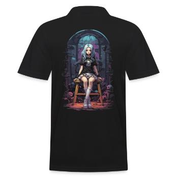 Kawaii Goth Pastel Anime e-girl Streetwear - Polo Homme - noir - Dos - Kai (181cm)
