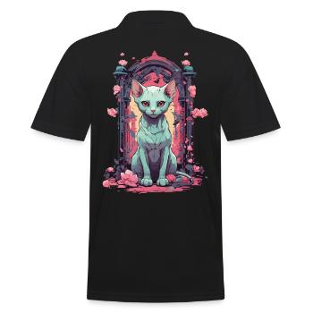 Goth Pastel Sphynx chat mystique et mignon - Polo Homme - noir - Dos - Kai (181cm)