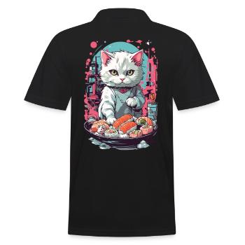 Style esthétique de chat Sushi Pastel gothique - Polo Homme - noir - Dos - Kai (181cm)