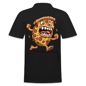 Halloween Pizza Horreur Cartoon Film Soirée Plaisir - Polo Homme - noir - Dos - Kai (181cm)