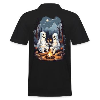 Fantômes faisant des grillades à Halloween au feu de camp - Polo Homme - noir - Dos - Kai (181cm)