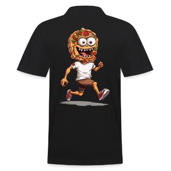 Monster Pizza Love Drôle Conception de Fête - Polo Homme - noir - Dos - Kai (181cm)