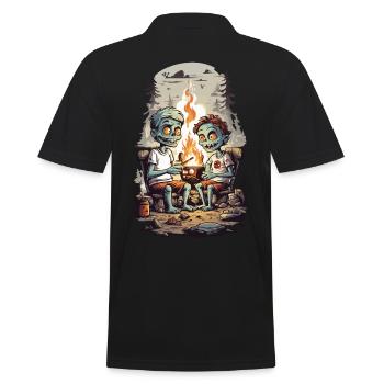 Zombie Camping Halloween Kids Cartoon - Men's Polo Shirt - black - Back - Kai (181cm)