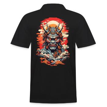 Japonais Oni démon Vaporwave Vintage Design - Polo Homme - noir - Dos - Kai (181cm)