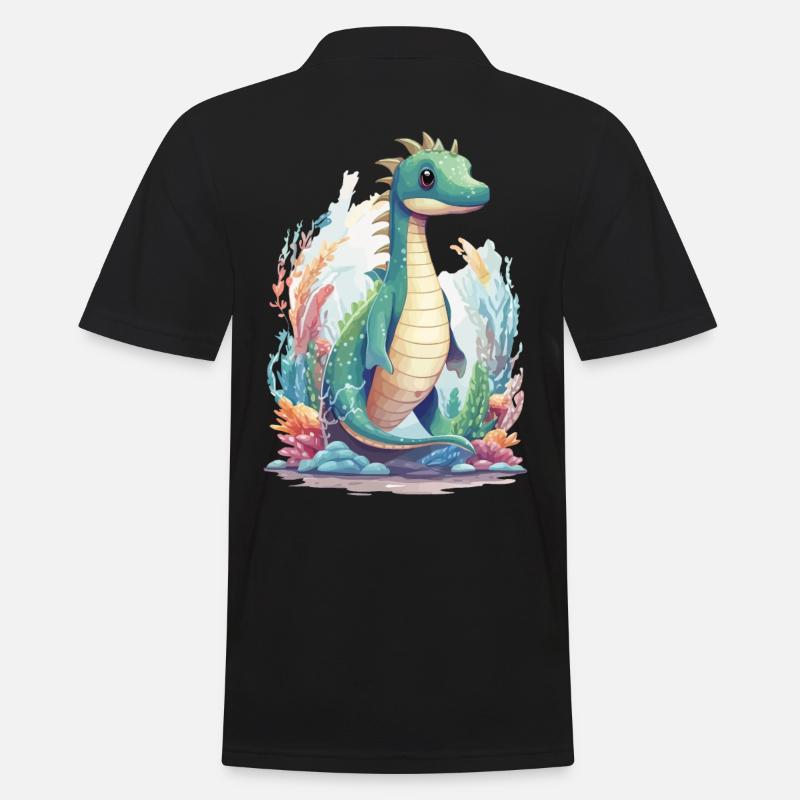 Conception de dessin animé de dinosaure sous-marin mignon - Polo Homme - noir