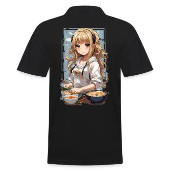 Anime Girl Ramen Love Manga Noodle Soup Design - Polo Homme - noir - Dos - Kai (181cm)