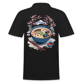 Japanische Ramen Ukiyo-E Vintage Kunst Design - Männer Poloshirt - Schwarz - Hinten - Kai (181cm)
