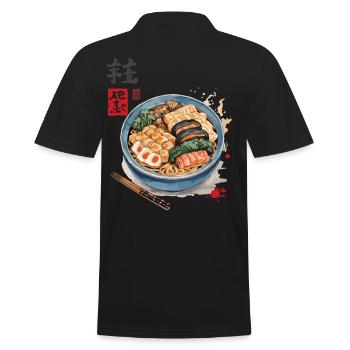 Ukiyo-E Ramen Iconic Vintage Japan Streetwear - Polo Homme - noir - Dos - Kai (181cm)