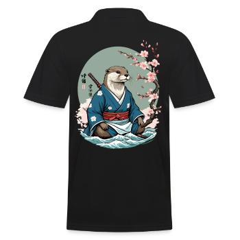 Esthétique loutre samouraï Vintage Ukiyo-E Design - Polo Homme - noir - Dos - Kai (181cm)