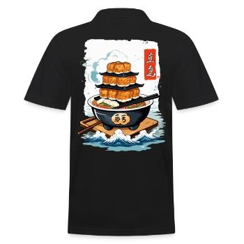 Asiatisches Essen Kanji Zeichen Aesthetic Design - Männer Poloshirt - Schwarz - Hinten - Kai (181cm)