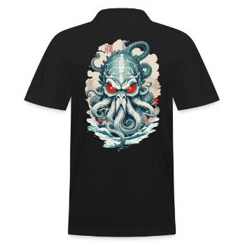 Yokai Tentacles Sea Monster Demon Vintage Japan - Men's Polo Shirt - black - Back - Kai (181cm)