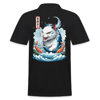 Japanische Katzen Monster Seeungeheuer Streetwear - Männer Poloshirt - Schwarz - Hinten - Kai (181cm)