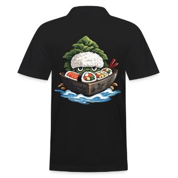 Sushi Yokai Japon Anime Streetwear Food Design - Polo Homme - noir - Dos - Kai (181cm)