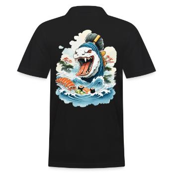 Sushi Rice Monster Japon Art Streetwear - Polo Homme - noir - Dos - Kai (181cm)