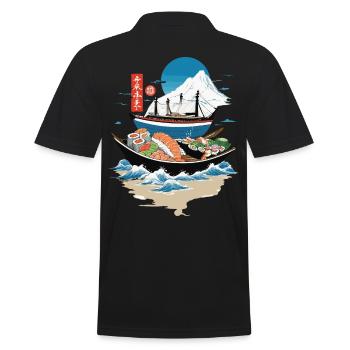Sushi Bowl japonais Streetwear Art - Polo Homme - noir - Dos - Kai (181cm)