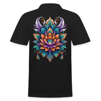 Fleur de vie Lotus spiritualité Design - Polo Homme - noir - Dos - Kai (181cm)