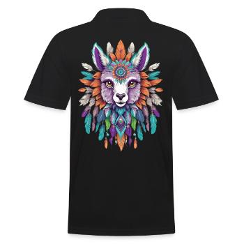 Alpaga spirituel Mandala Power Animal - Polo Homme - noir - Dos - Kai (181cm)