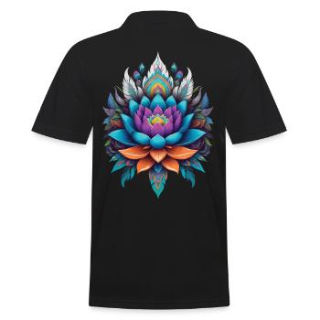 Style esthétique de la vie de fleur de fleur de lotus spirituel - Polo Homme - noir - Dos - Kai (181cm)