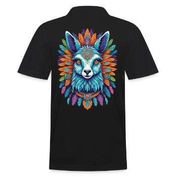 Conception de Festival de Mandala d’alpaga spirituel - Polo Homme - noir - Dos - Kai (181cm)