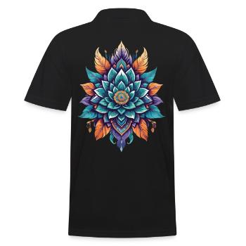 Lotus spirituel fleur de vie esthétique magique - Polo Homme - noir - Dos - Kai (181cm)