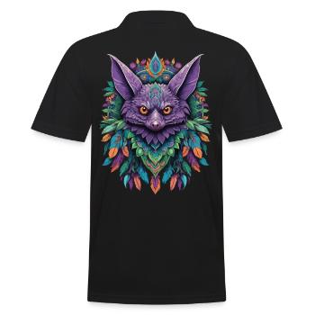Fledermaus Traumfänger Mandala Design - Männer Poloshirt - Schwarz - Hinten - Kai (181cm)
