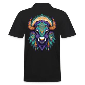 Bison Bull Dream Catcher Mandala Design - Polo Homme - noir - Dos - Kai (181cm)