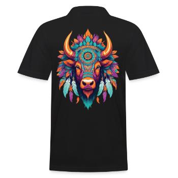 Conception de mandala du Taureau avec des éléments spirituels - Polo Homme - noir - Dos - Kai (181cm)