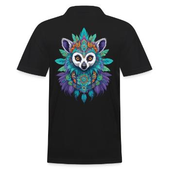 Lémuriens Mandala Dream Catcher Design - Polo Homme - noir - Dos - Kai (181cm)