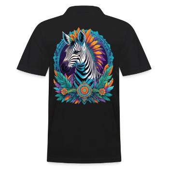 Zebra Spirituelles Traumfänger Mandala Design - Männer Poloshirt - Schwarz - Hinten - Kai (181cm)