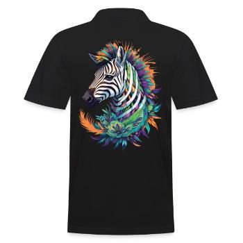 Zebra spirituel Mandala Dream Catcher Design - Polo Homme - noir - Dos - Kai (181cm)