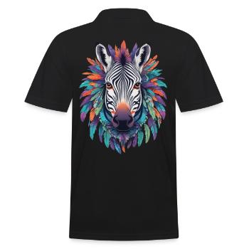 Conception de mandala zèbre dans le style bohème - Polo Homme - noir - Dos - Kai (181cm)