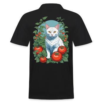 Garten Katze Niedliche Haustier Liebe - Männer Poloshirt - Schwarz - Hinten - Kai (181cm)