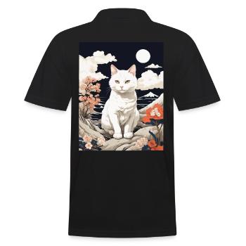 Asiatische Katze Niedliche Haustier Liebe - Männer Poloshirt - Schwarz - Hinten - Kai (181cm)